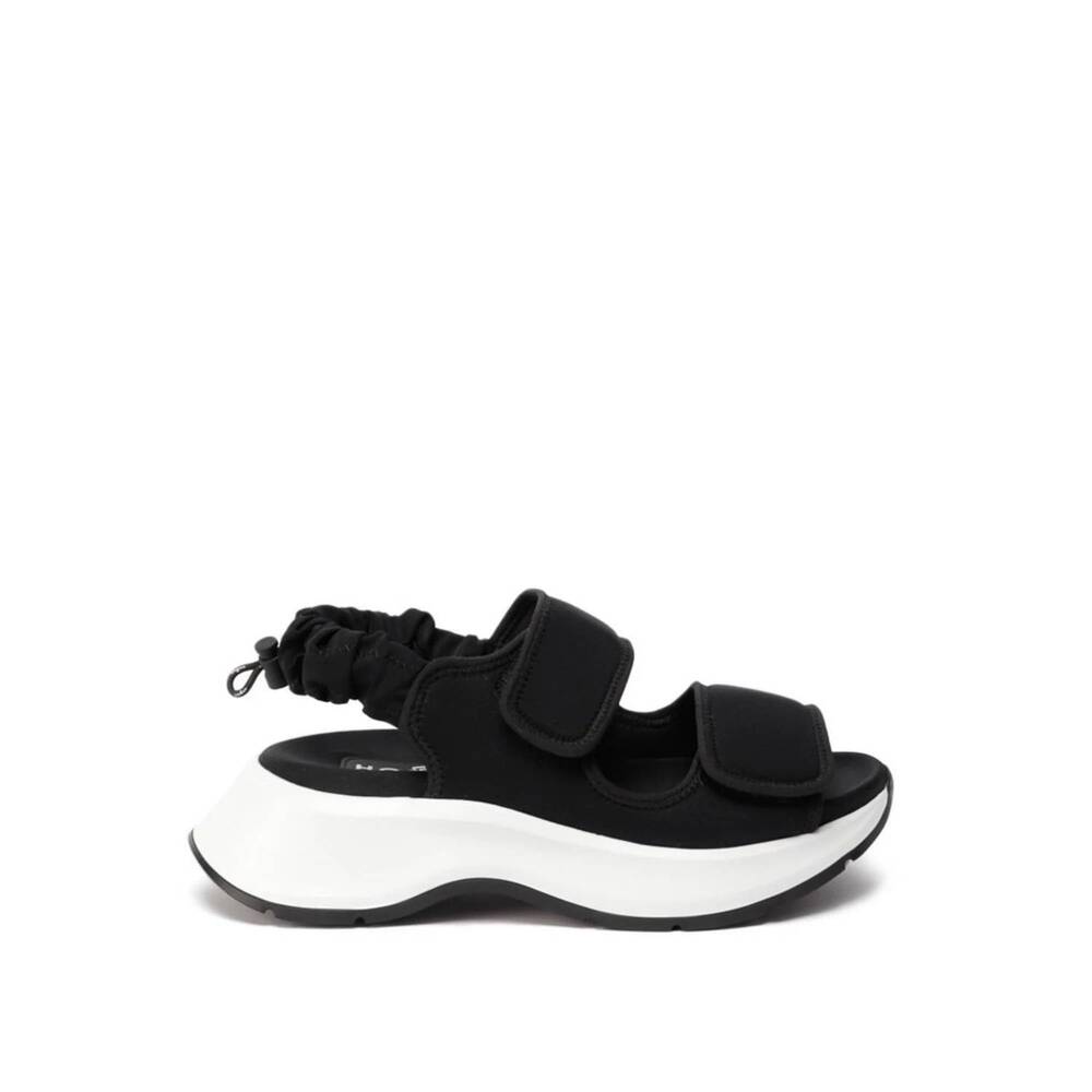 NEW HOGAN women's h598 leather sandals in black